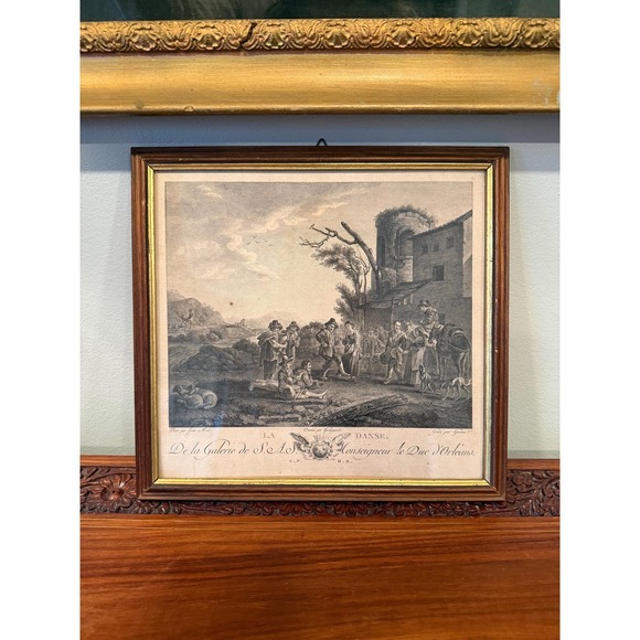 Antique French Copperplate Engraving Duc d'Orléans c1780 Framed